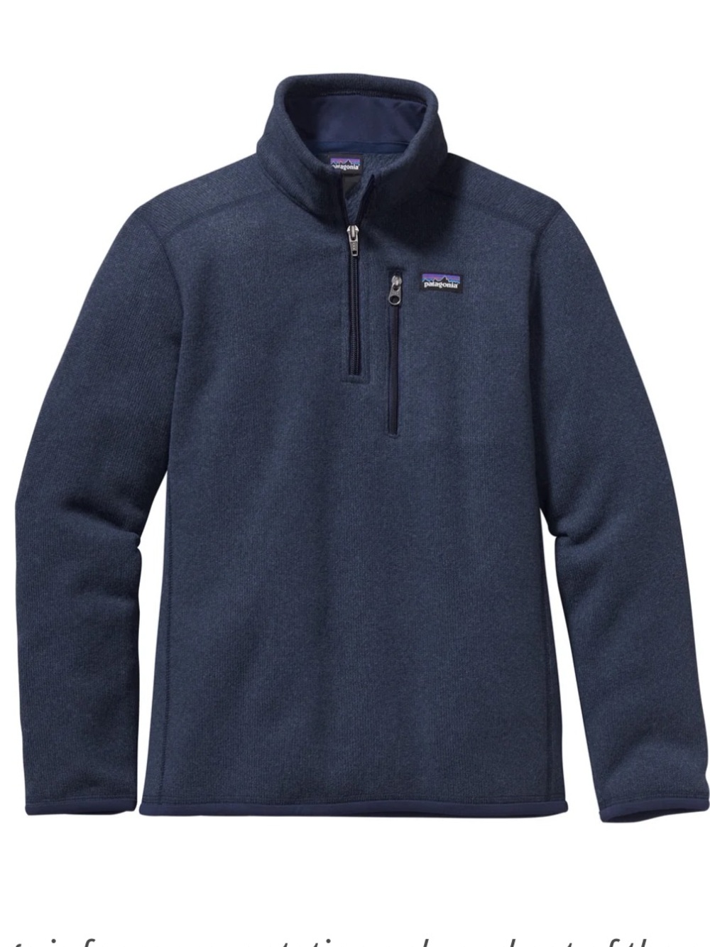 PATAGONIA Kids' Better Sweater® 1/4-Zip Fleece. Navy M (10) Unisex